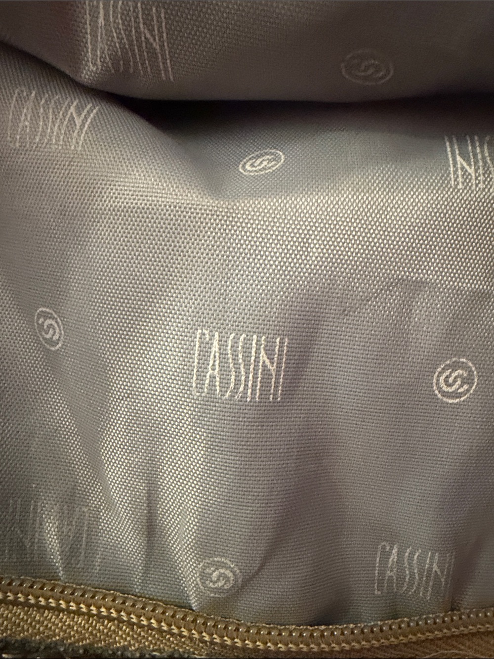 Vintage Oleg Cassini Beige Equestrian-Print Canvas Tote with Brown Trim - Picture 2 of 13
